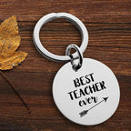 Stainless Steel Teacher Keychain Polished Silver Arrow Design 2