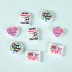Silicone Focal Beads Mother Day Circle Badge Smiling Face 20pcs 2