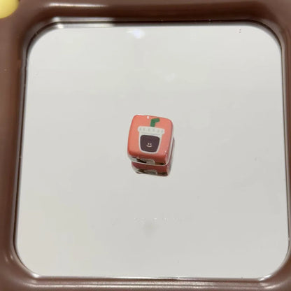 Square Acrylic Beads 14mm Tasty Snack Printed Pastel Colors 10pcs 11