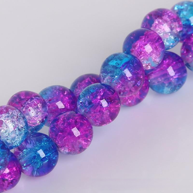 Crackle Round Glass Beads 8mm Colorful Mixed Colors 50pcs 6