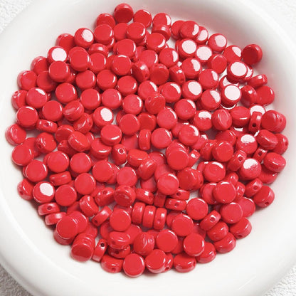 Flat Acrylic Beads 8mm Glossy Colorful Mixed 50pcs 10