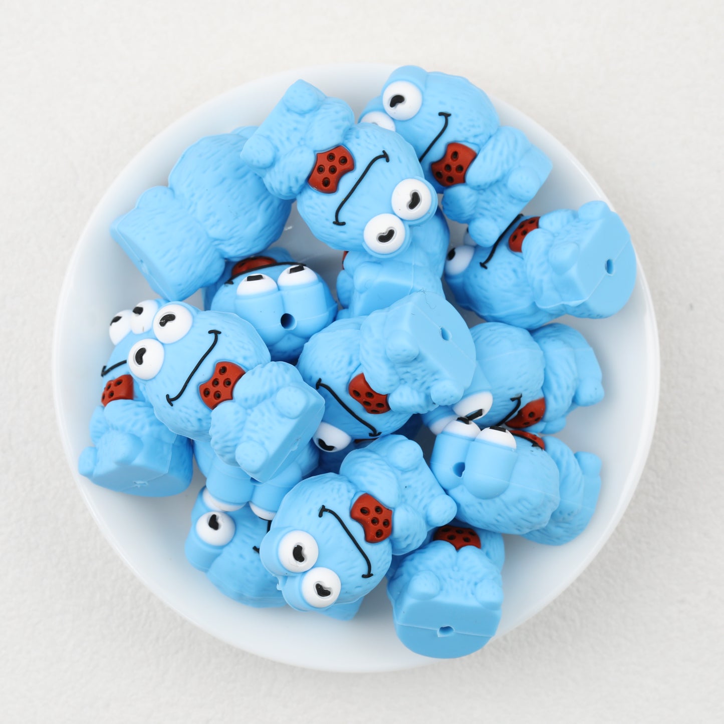3D Cute Monster Silicone Focal Beads 20 pcs Multicolor 7