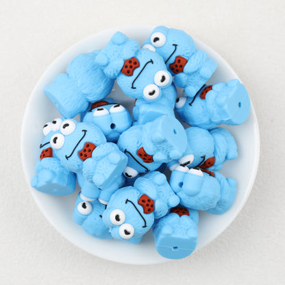 3D Cute Monster Silicone Focal Beads 20 pcs Multicolor 7