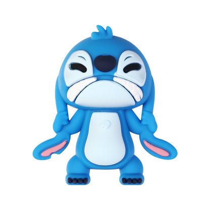 Silicone 3D Focal Beads Disney Blue Stitch Pull Ears Muscle Pose 20pcs 11