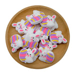 Silicone Focal Beads Easter Rabbit Holding Egg 20pcs 2