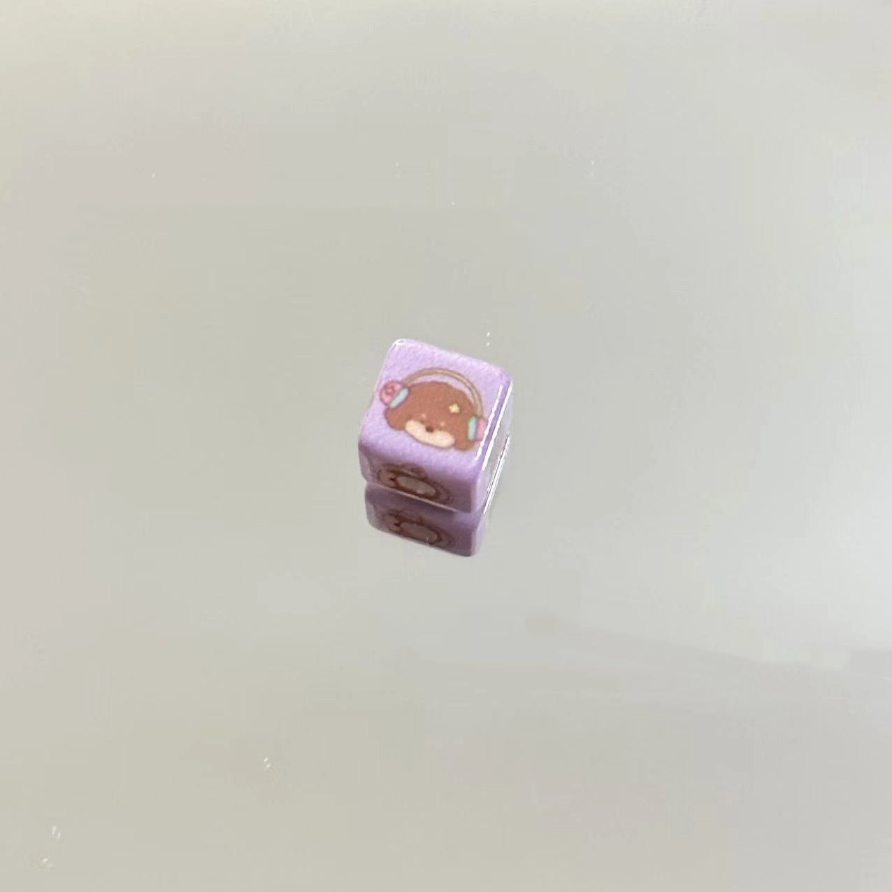 House Car Printed Acrylic Square Beads 10mm Pastel Colors 20pcs 4