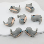 Gray Seal 3D Silicone Focal Beads Cute Seal Shaped 20pcs