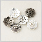 Alloy Eight-Petal Flower Bead Caps 10mm Elegant Hollow 200pcs