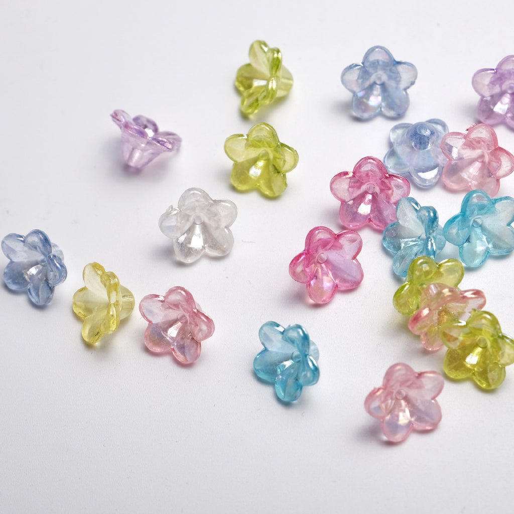 Transparent Plating Horn Petal Acrylic Beads 10mm Multicolor 500pcs