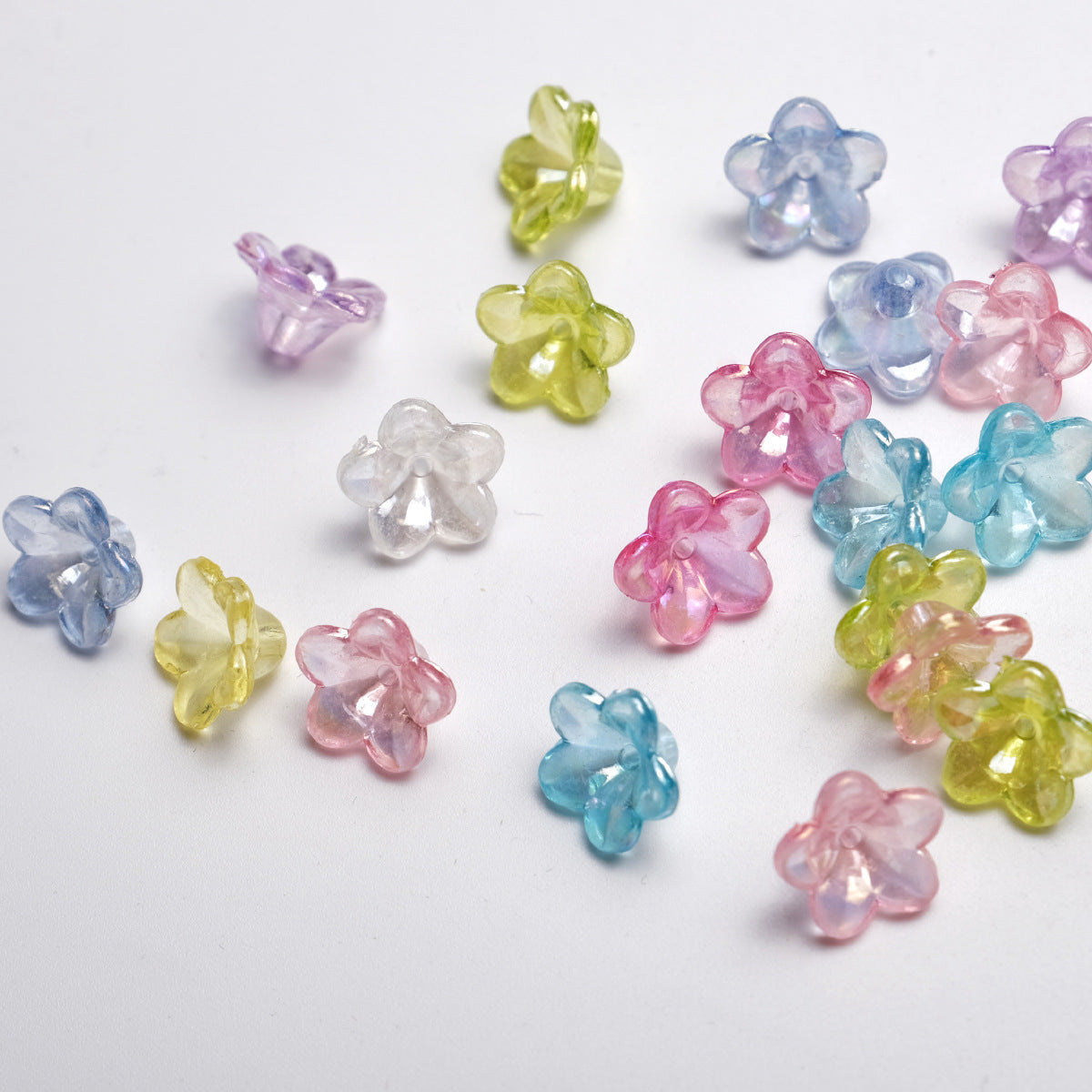 Transparent Plating Horn Petal Acrylic Beads 10mm Multicolor 500pcs