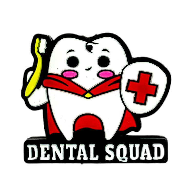 Silicone Focal Beads Dental Squad Tooth Holding Shield Red Cross 20pcs