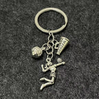 Alloy Horn Volleyball Player Keychain Metal Sports Charm 7