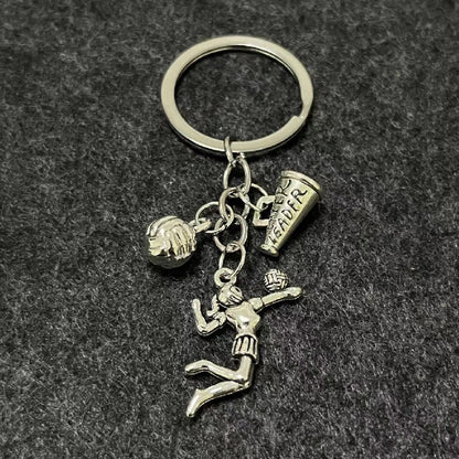 Alloy Horn Volleyball Player Keychain Metal Sports Charm 7