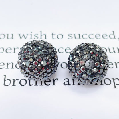 Colored Clay Ball Rhinestone Beads 16mm Glass Glaze 20pcs 20