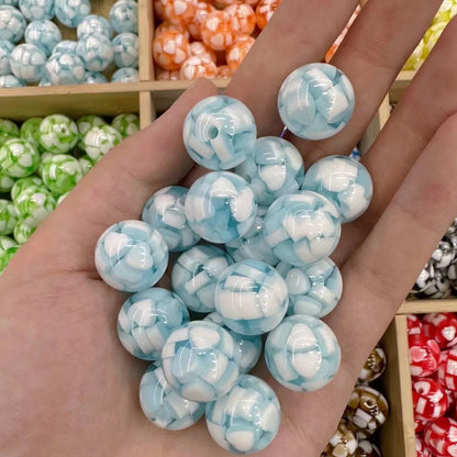 Tiny Heart Embeded Resin Beads 16mm Glossy Mixed Colors 20pcs 10