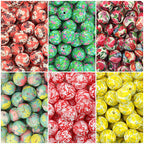 15mm Floral Pattern Print Round Silicone Beads Dark Base 50pcs