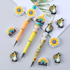 Silicone Focal Beads Daisy You Are My Sunshine Text 20pcs 9