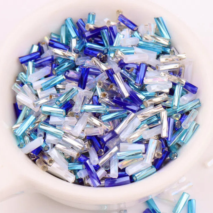 Plating Metallic Color Twisted Bugle Glass Beads 6mm 2500pcs 37