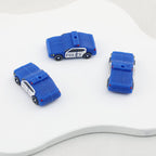 3D Police Car Silicone Focal Beads Blue and Black 20pcs - Blue