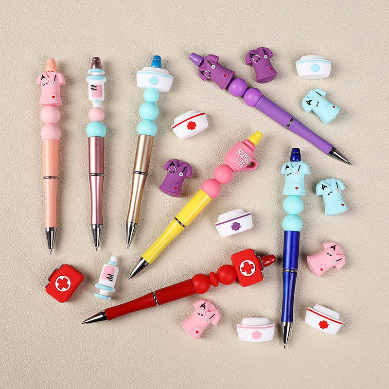Silicone 3D Focal Beads Nurse Series Medical Kit Holding Syringe 20pcs 8