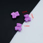Teddy Bear Metal Beads 15mm Baking Painted Fabric Design 10pcs 7