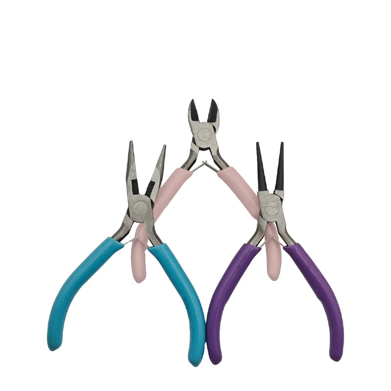 Carbon Steel Jewelry Pliers Set 110mm and 125mm with Pastel Handles 3
