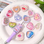 Insta-Style Pattern Lace Heart Shaped Resin Beads 25mm 10pcs 4