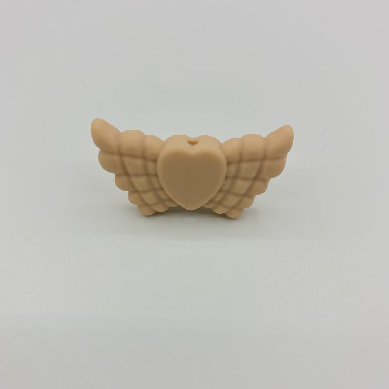 Wing Silicone Beads Mixed Colors 20pcs 23