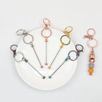 Beadable Keychain Bar Metal Slender Shaft Polished Ball Lobster Clasp
