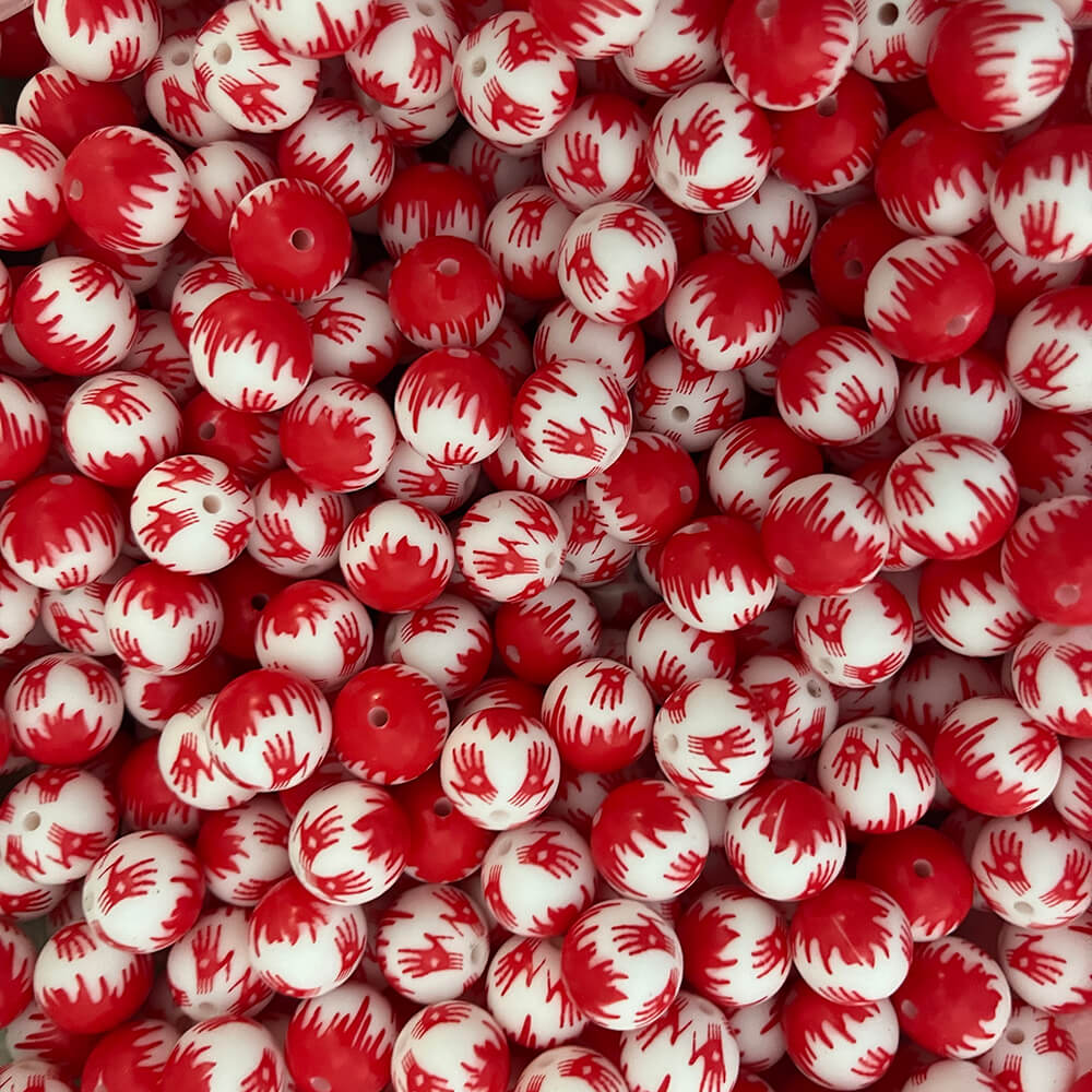 8-#419 Halloween Printed Silicone Beads