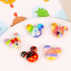 3D Rainbow Mickey Minnie Head Acrylic Beads 28mm 10pcs 4