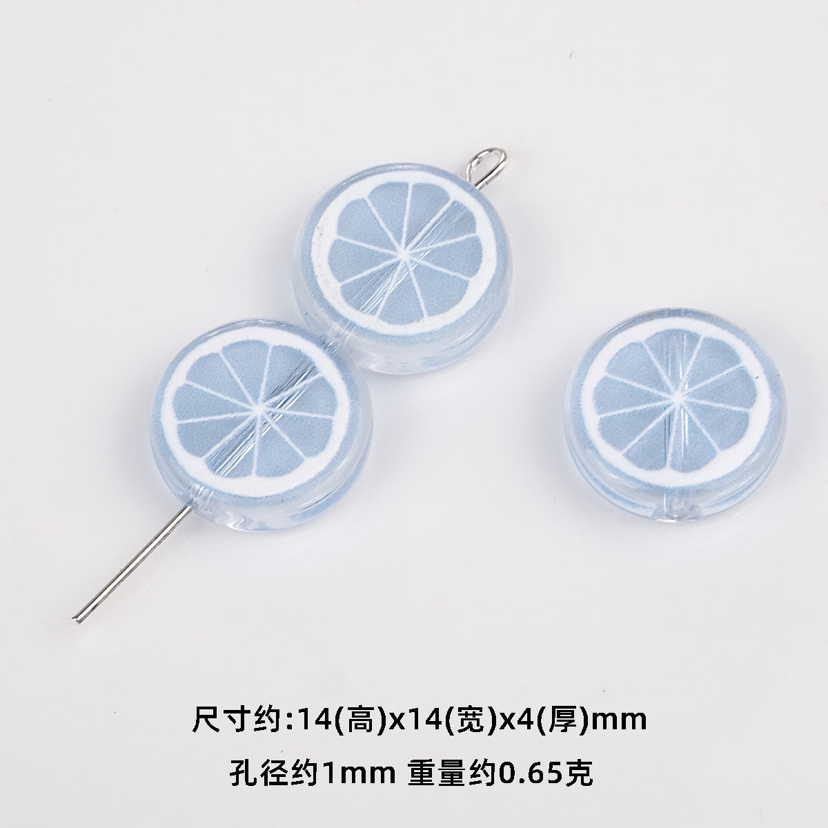 Colorful 14mm Round Acrylic Lemon Slice Beads 50pcs 10