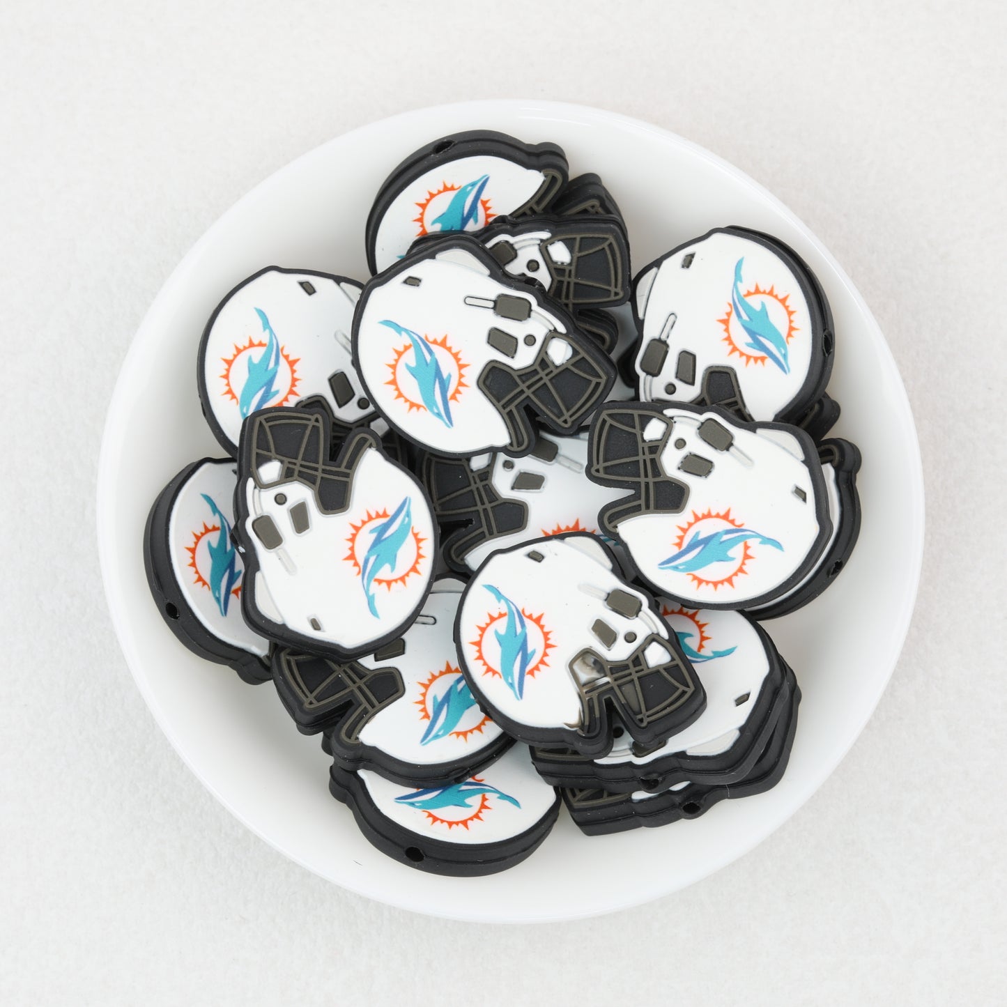NFL Teams Silicone Focal Beads Football Helmet Design 20pcs 8