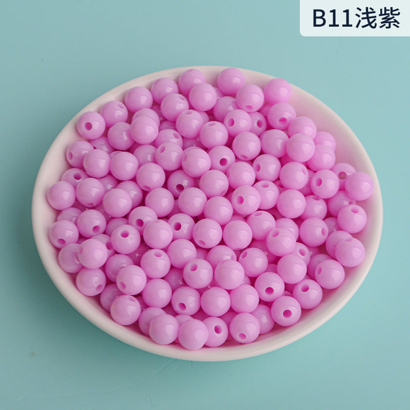 Solid Color Round Acrylic Beads 8mm 100g 16