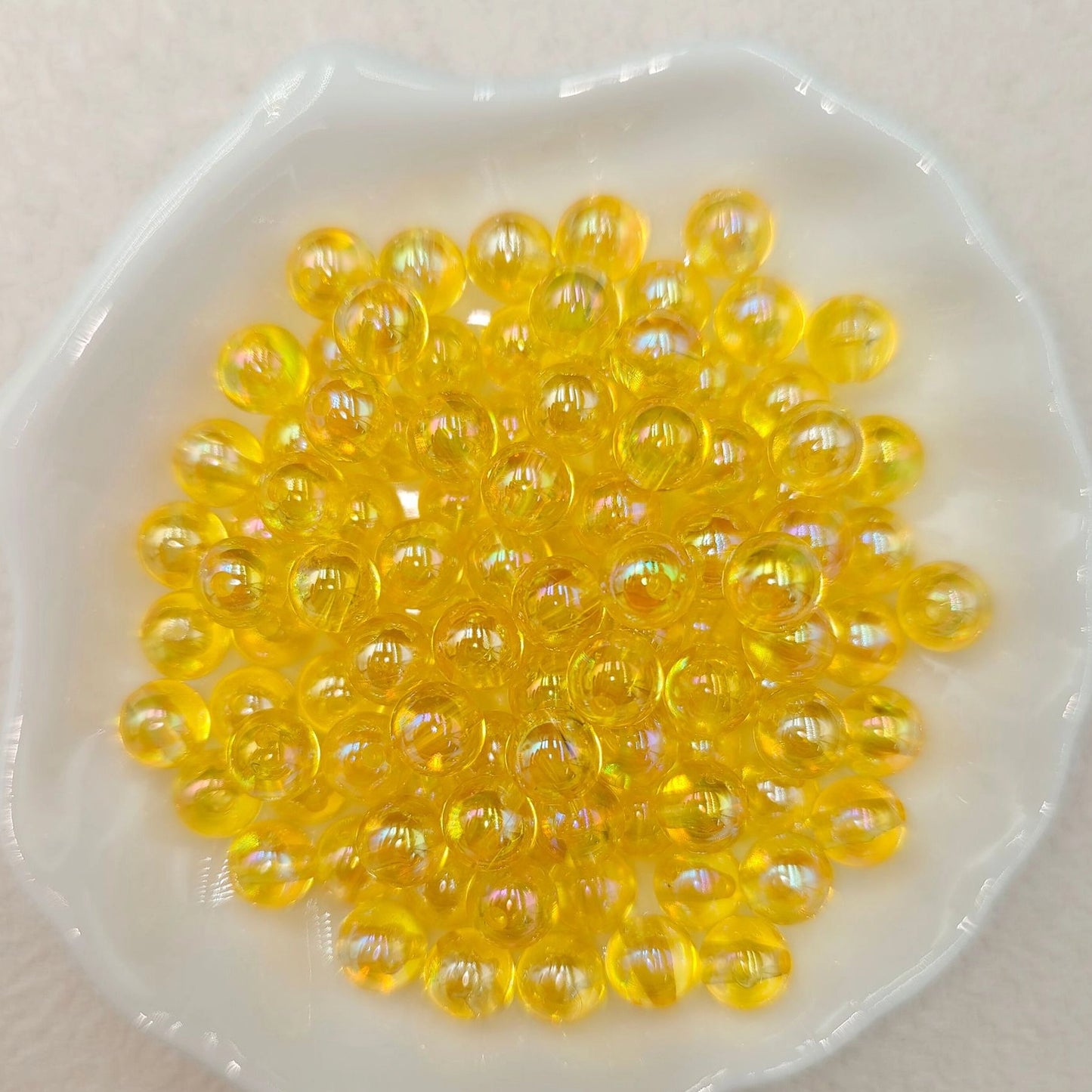 Plating Round Acrylic Beads 12mm Iridescent Transparent 550pcs 14