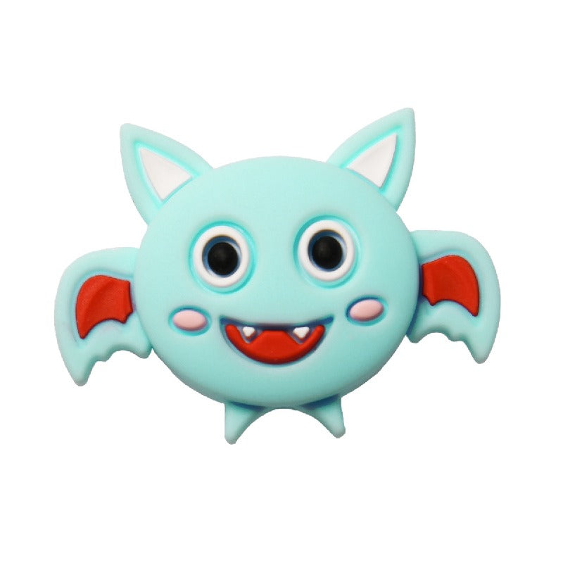 Silicone Focal Beads Halloween Ghost Pumpkin Bat Designs 10pcs 14