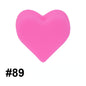 Colorful Pastel Mix Heart 14mm Silicone Beads Solid Color Matte Finish 50pcs 41