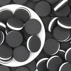 3D Black Cookie Silicone Focal Beads 20pcs
