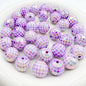UV Finish Acrylic Plaid Round Beads 16mm Glossy Colorful 10pcs 6