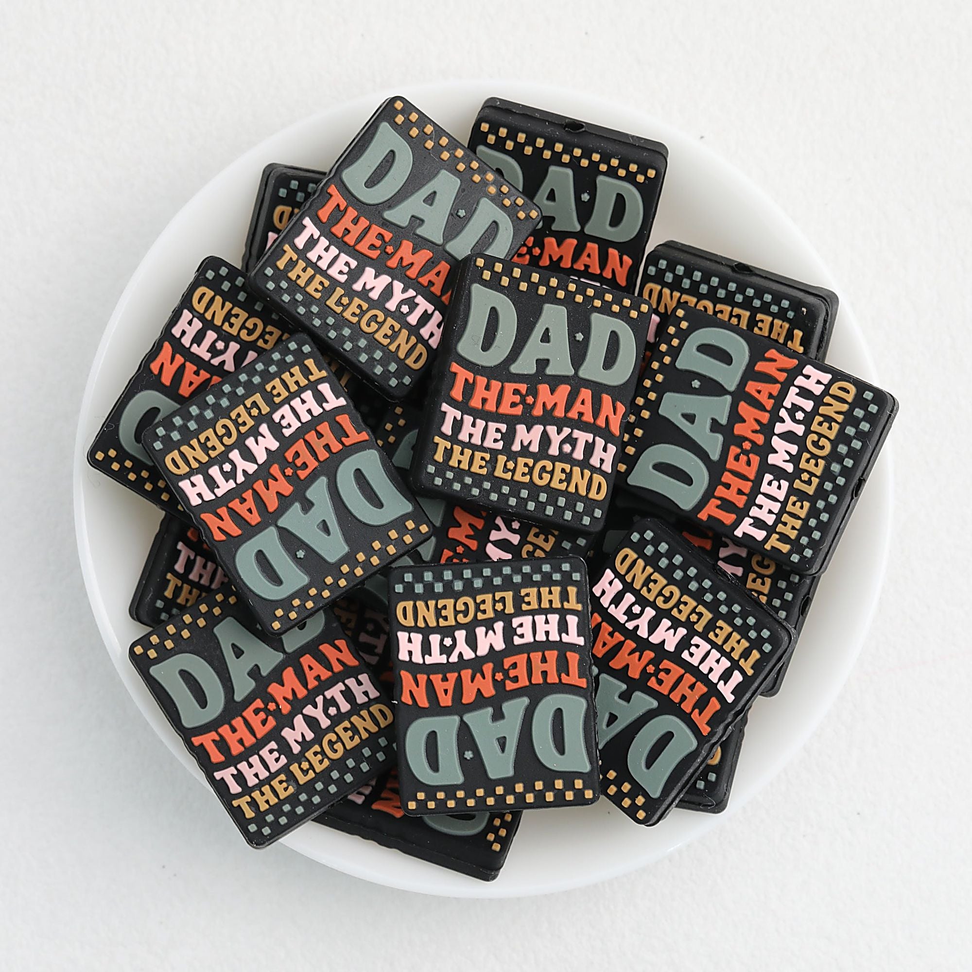 Silicone Focal Beads Dad Theme Legendary Dad Best Ever 20pcs