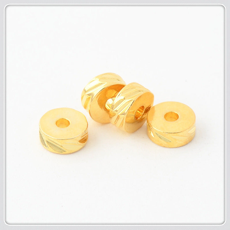 Brass Twill Patterned Spacer Beads 3-6mm 100pcs