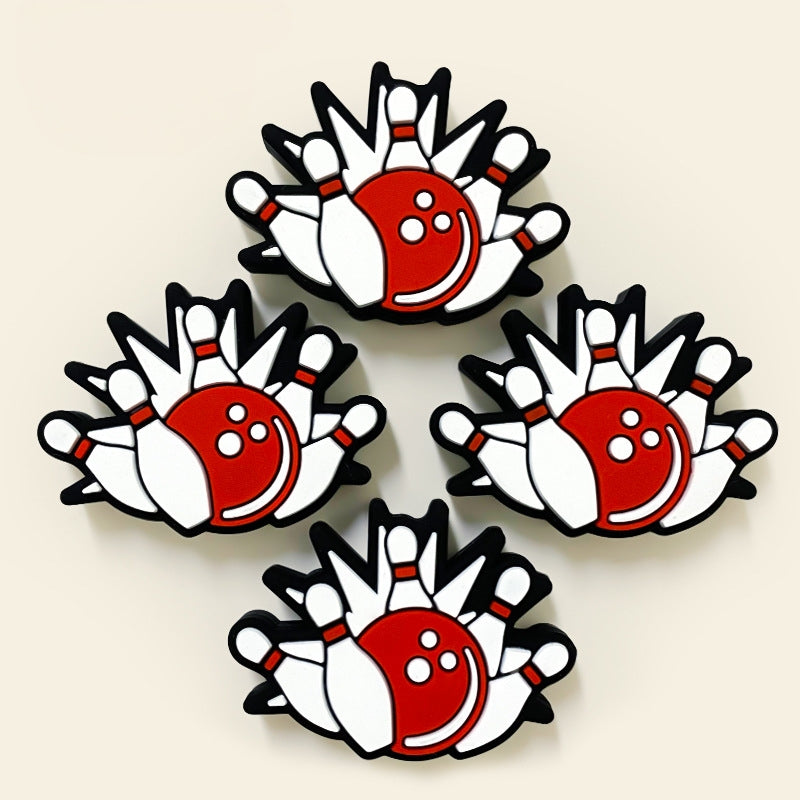 Silicone Focal Beads Bowling Ball Striking Pins Cluster 20pcs