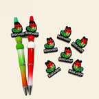 Silicone Focal Beads Caterpillar Bookworm Text