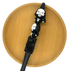 Silicone 3D Focal Beads Grim Halloween Ghost Skull Red Eyes Black Hood 1 pcs 2