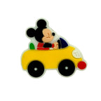Silicone Focal Beads Mickey Mouse Riding Yellow Car 20pcs