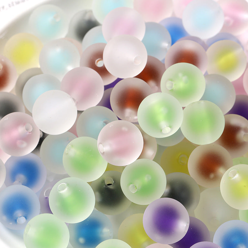 Matte Frosted Acrylic Beads Wholesale, Pastel Round Nine-Color Craft Set, 16mm