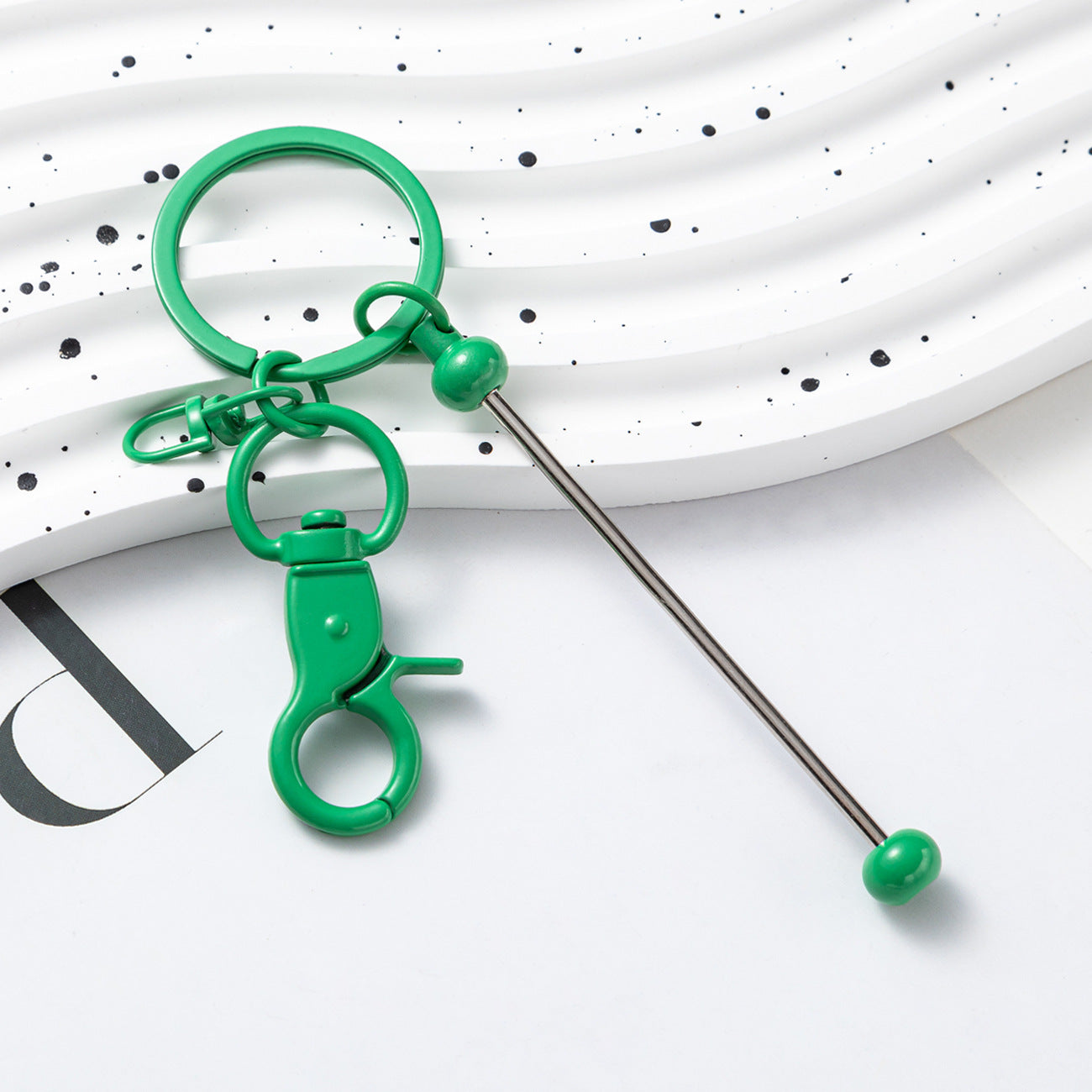 Beadable Gradient Color DIY Metal Keychain
