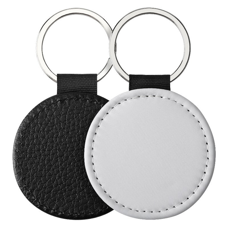 Sublimation Blank Keychain White Metal Ring Multiple Shapes 3