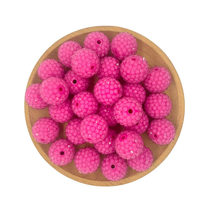 Bubblegum Round Rhinestone Beads 20mm Acrylic Transparent 50pcs 10