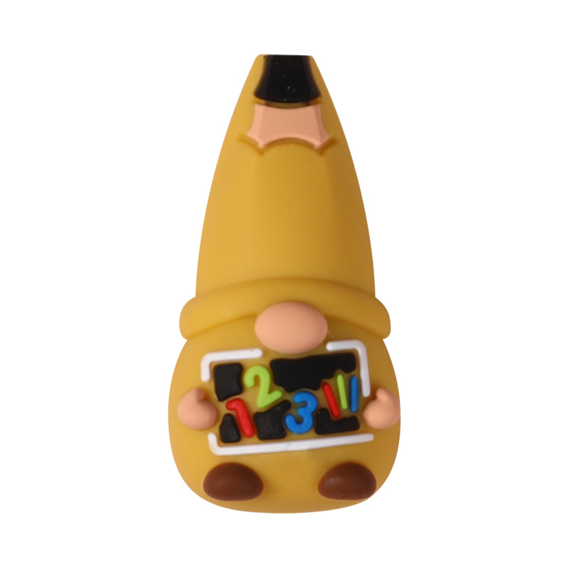 Silicone 3D Focal Beads Teacher Apple With Pencil and Gnome 20pcs 11